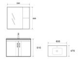  Bộ tủ Lavabo rửa mặt chất liệu Nhôm kháng nước, mặt đá Eurolife BLV-AL15 ( Nâu nhạt) 