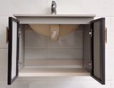  Bộ tủ Lavabo rửa mặt chất liệu Nhôm kháng nước, mặt đá Eurolife BLV-AL15 ( Nâu nhạt) 