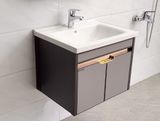  Bộ tủ Lavabo rửa mặt chất liệu Nhôm kháng nước Eurolife BLV-AL16 ( Nâu nhạt) 