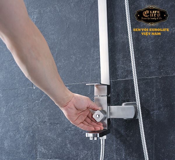  Bộ sen cây tắm đứng nóng lạnh Inox SUS 304 Eurolife EL-SC-IN01 (Trắng vàng) 