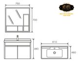  Bộ tủ Lavabo hợp kim Nhôm chịu nước Eurolife BLV-AL02 (Trắng nâu) 