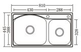  Chậu Inox SUS304 2 hố Eurolife EL-C8145 (Trắng bạc) 