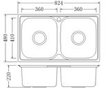  Chậu rửa chén Inox 2 hộc Eurolife EL-C8 