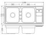  Chậu rửa chén Inox 2 hộc Eurolife EL-C7 (Trắng bạc) 