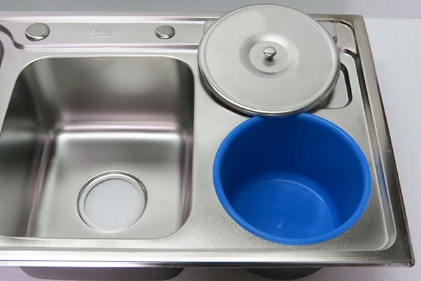  Chậu rửa chén Inox 2 hộc một hố rác Eurolife EL-C4 (Trắng bạc) 