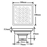  Hố ga thoát sàn Inox 10x10cm Eurolife EL-HG07 (Trắng bạc) 