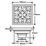  Hố ga thoát sàn Đồng hoa văn 10x10cm Eurolife EL-HG10 (Vàng Đồng) 