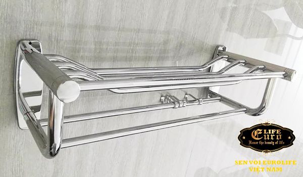  Kệ treo khăn tắm inox đa chức năng Eurolife EL-B8 (Trắng bạc) 
