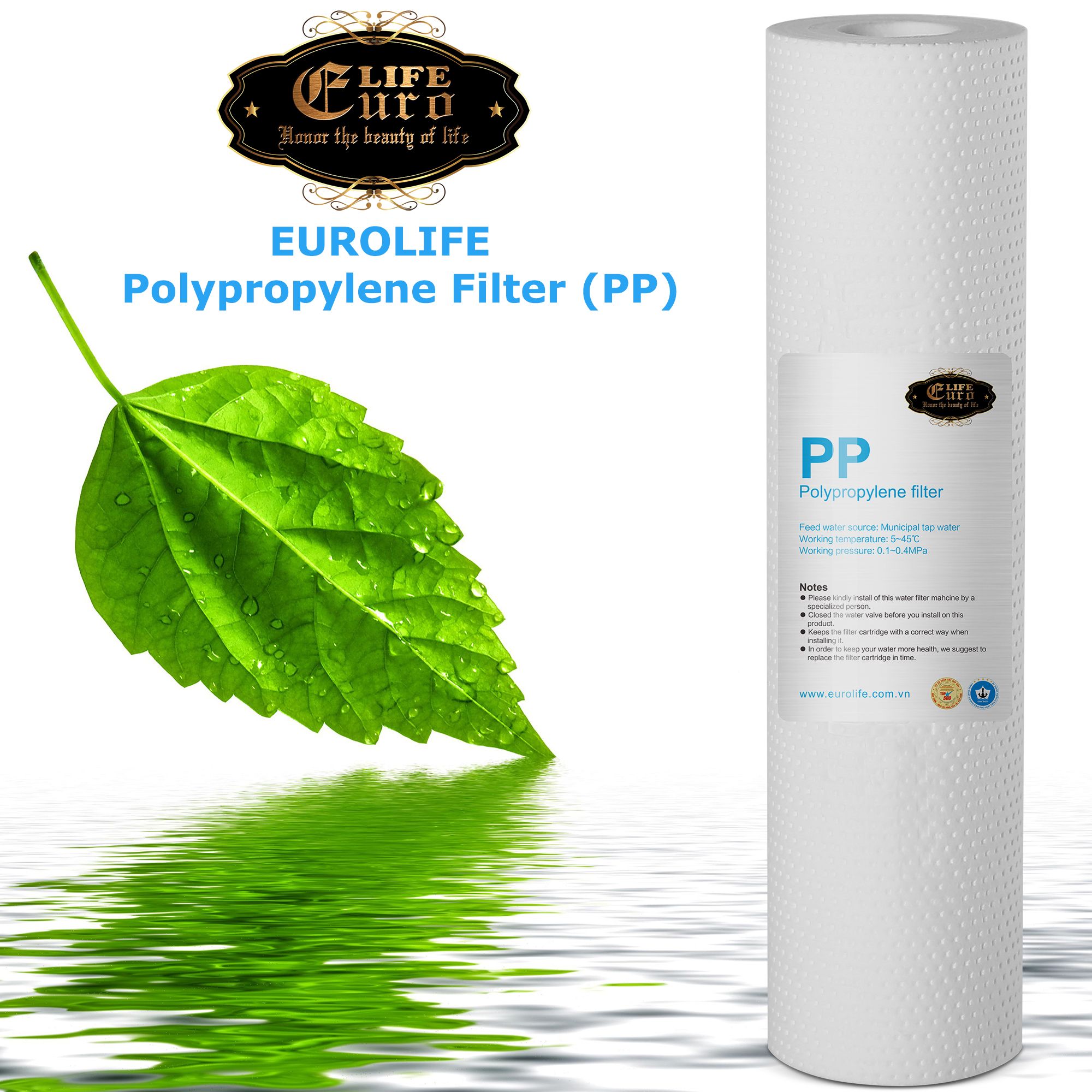  Lõi lọc PP dùng cho máy lọc RO Eurolife ( Polypro Pylene Filter ) 