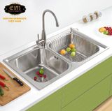  Rổ Inox Eurolife EL-R81 dùng cho chậu rửa chén Inox 2 hộc Eurolife EL-C8 (Trắng bạc) 