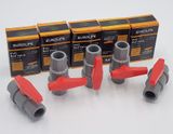  Bộ 5 Van uPVC bi mạ Chrome 21, 27, 34mm Eurolife EL-VCC (tay đỏ) 