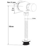  Van xả tiểu nhấn nam, chất liệu Đồng mạ Chrome Eurolife EL-XT140 (Trắng bạc) 