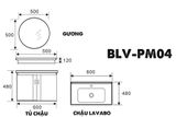  Bộ tủ Lavabo gỗ Polywood phủ Melamine chịu ẩm Eurolife BLV-PM04 Xám nhạt 