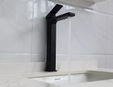  Vòi Lavabo cao 30cm, nóng lạnh thiết kế vuông, màu đen mạnh mẽ cho chậu rửa mặt Eurolife EL-HAVENT 04 