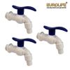  Bộ 3 vòi hồ tay xanh nhựa PP, thân ngắn, ren 21-27mm Eurolife EL-VHX2127 (Trắng xanh) (3 cái) 