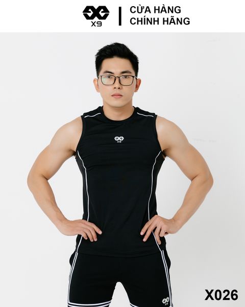 Áo Ba Lỗ Tanktop Nam Phối Sọc Thể Thao Tập Gym X9 Sportswear - X026