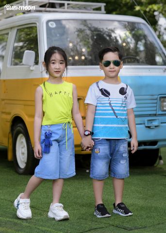  Quần jean lửng ống rộng 