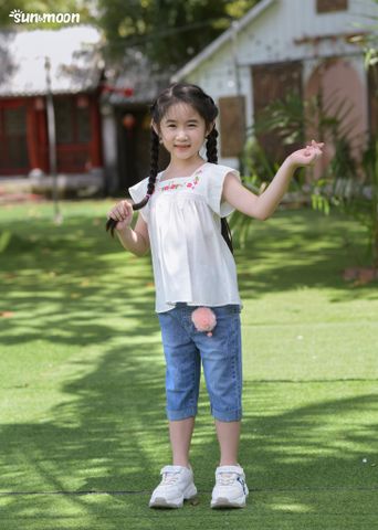  Quần lửng jean lai tua D1/9 