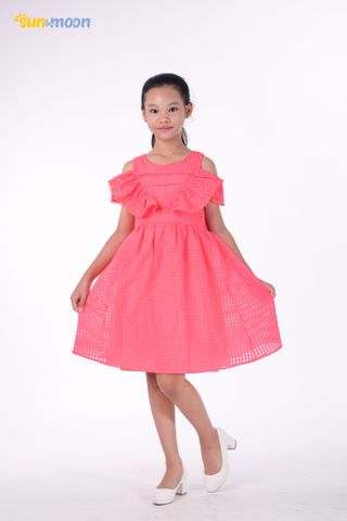  Đầm lưới tay rớt vai Sun & Moon 