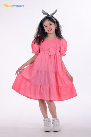  Đầm smock đính nơ 3 tầng Sun & Moon 