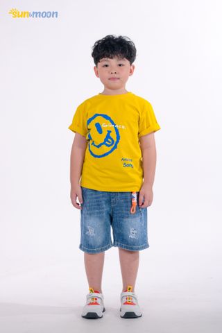 Áo thun tay ngắn bé trai in mặt cuời Sun & Moon 