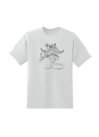  T-shirt Unisex / Áo thun in One Pillar Pagoda Hanoi B&W - Hanoi 01 