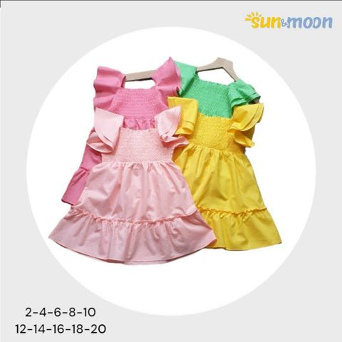  Đầm smock tay 2 lớp 