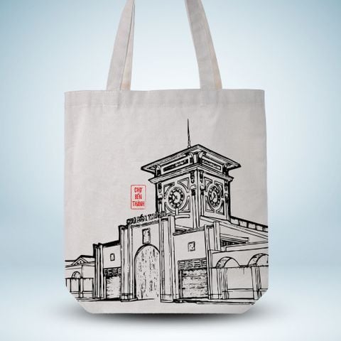  Túi Canvas 37x39x7cm- Thiết kế Chợ Bến Thành (Ben Thanh Market) 