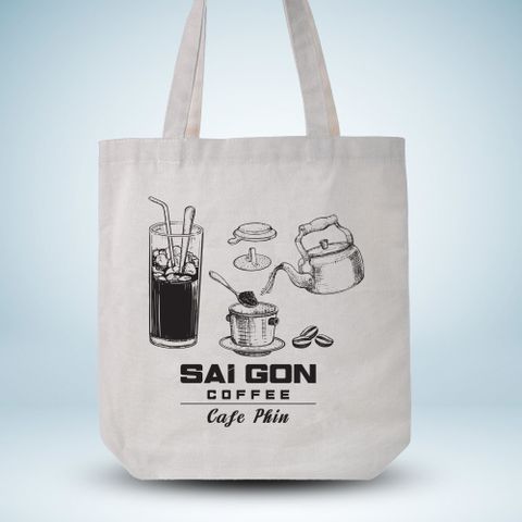  Túi Canvas 37x39x7cm- Thiết kế Coffee 