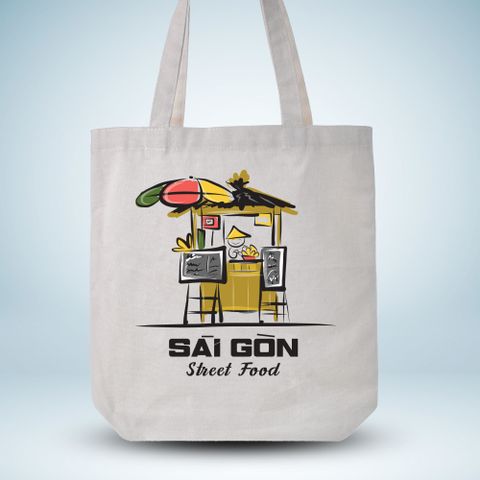  Túi Canvas 37x39x7cm- Thiết kế Sai Gon Street Food 