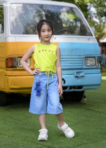  Quần jean lửng ống rộng 