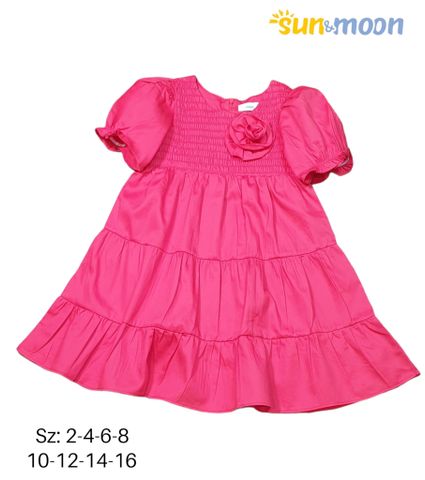  Đầm smock đính bông 3 tầng 