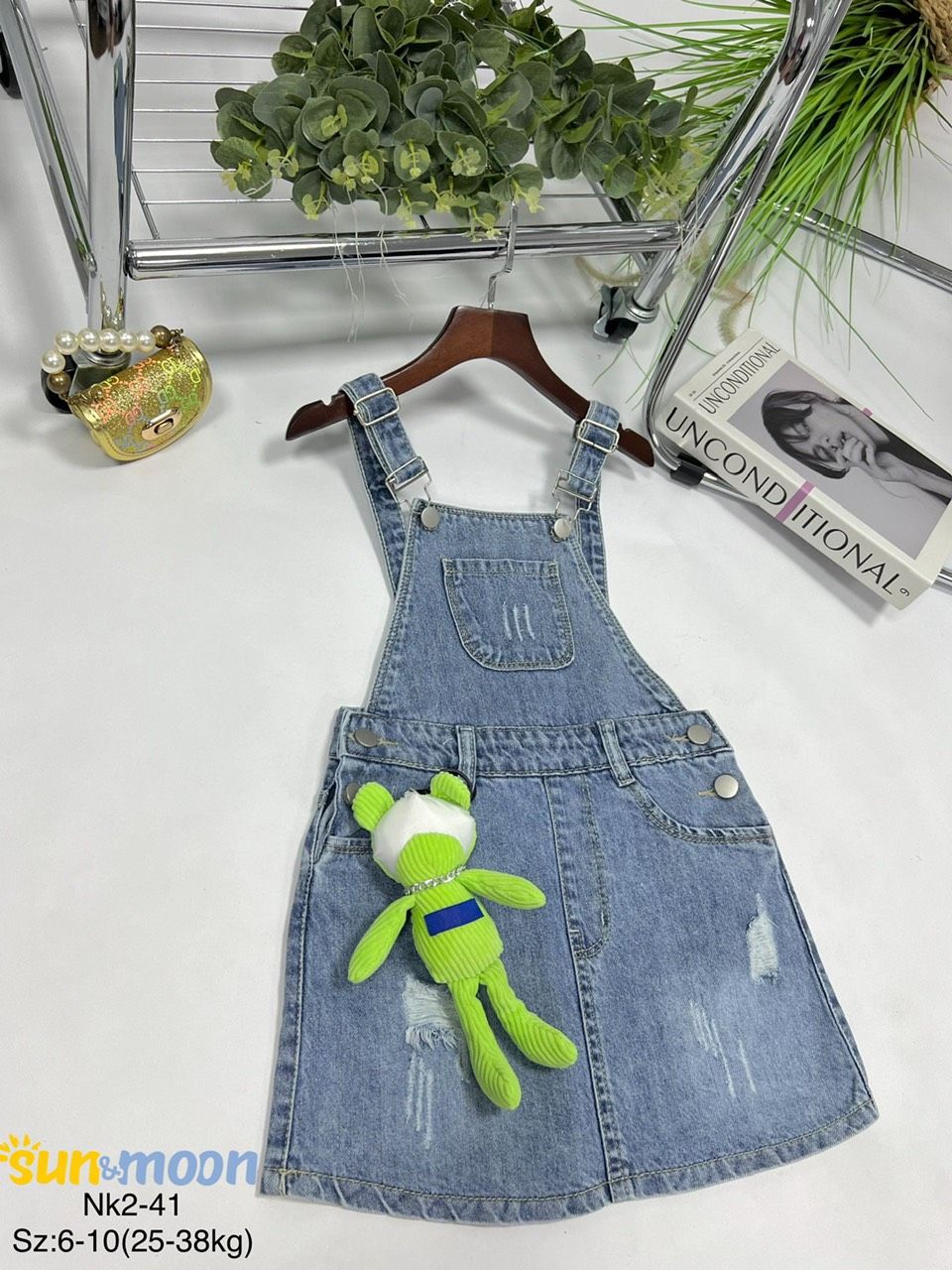 Váy yếm Jean bé gái Sun  Moon NK241  SUN  MOON