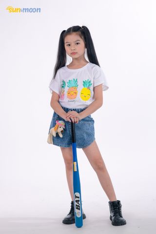  Áo thun in trái thơm Sun & Moon bé gái 
