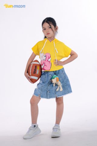  Aó thun bé gái có nón 