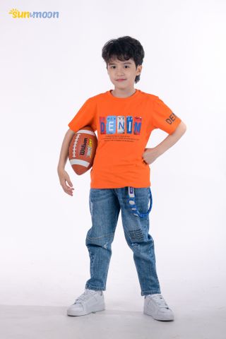  Áo thun bé trai tay ngắn in Denim 
