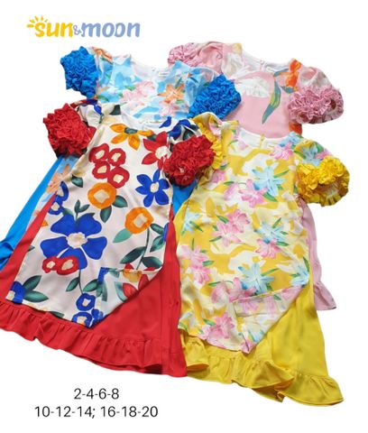  Áo dài bông tay nhún Sun & Moon 