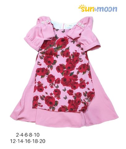  Áo dài bông nơ vai Sun & Moon 