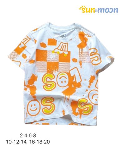  Áo thun tay ngắn bé trai Sun & Moon in loang 