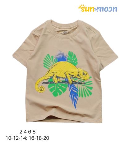  Áo thun bé trai tay ngắn in Tắc kè hoa Sun & Moon 
