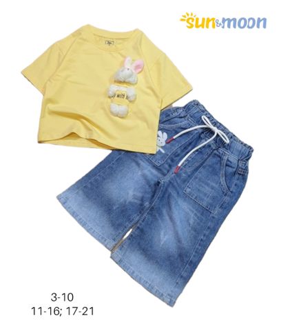  Bộ áo thun thỏ quần jean Sun & Moon 
