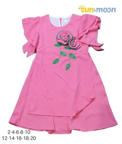  Áo dài màu đính bông viền Sun & Moon 