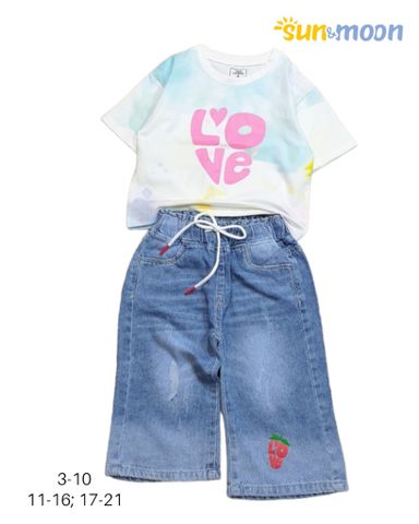 Bộ áo thun bé gái Sun & Moon in LOVE 