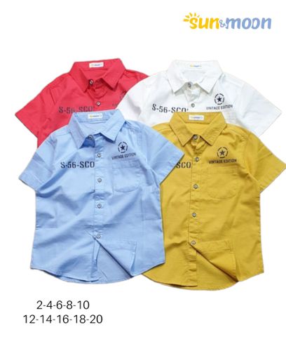  Áo sơ mi tay ngắn bé trai Sun & Moon in S-56 