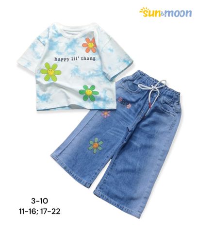  Bộ áo thun hoa cúc + quần jean Sun&Moon 