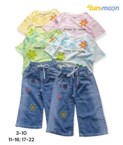  Bộ áo thun hoa cúc + quần jean Sun&Moon 