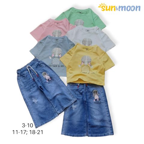 Bộ áo thun cô gái  + quần jean 