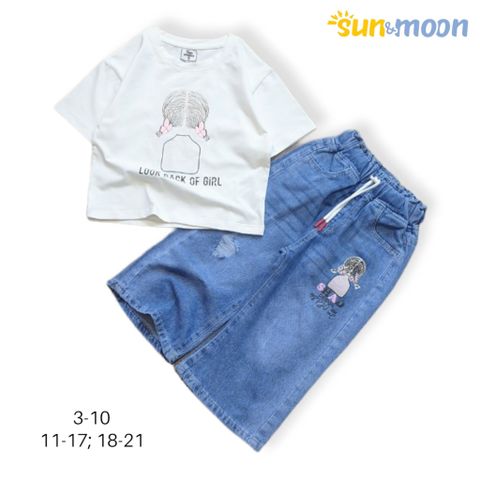  Bộ áo thun cô gái  + quần jean 