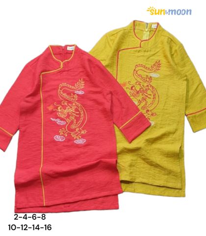  Áo dài bé trai Sun & Moon thêu rồng 