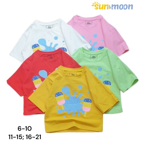  Áo thun bé gái Sun & Moon in que kem 